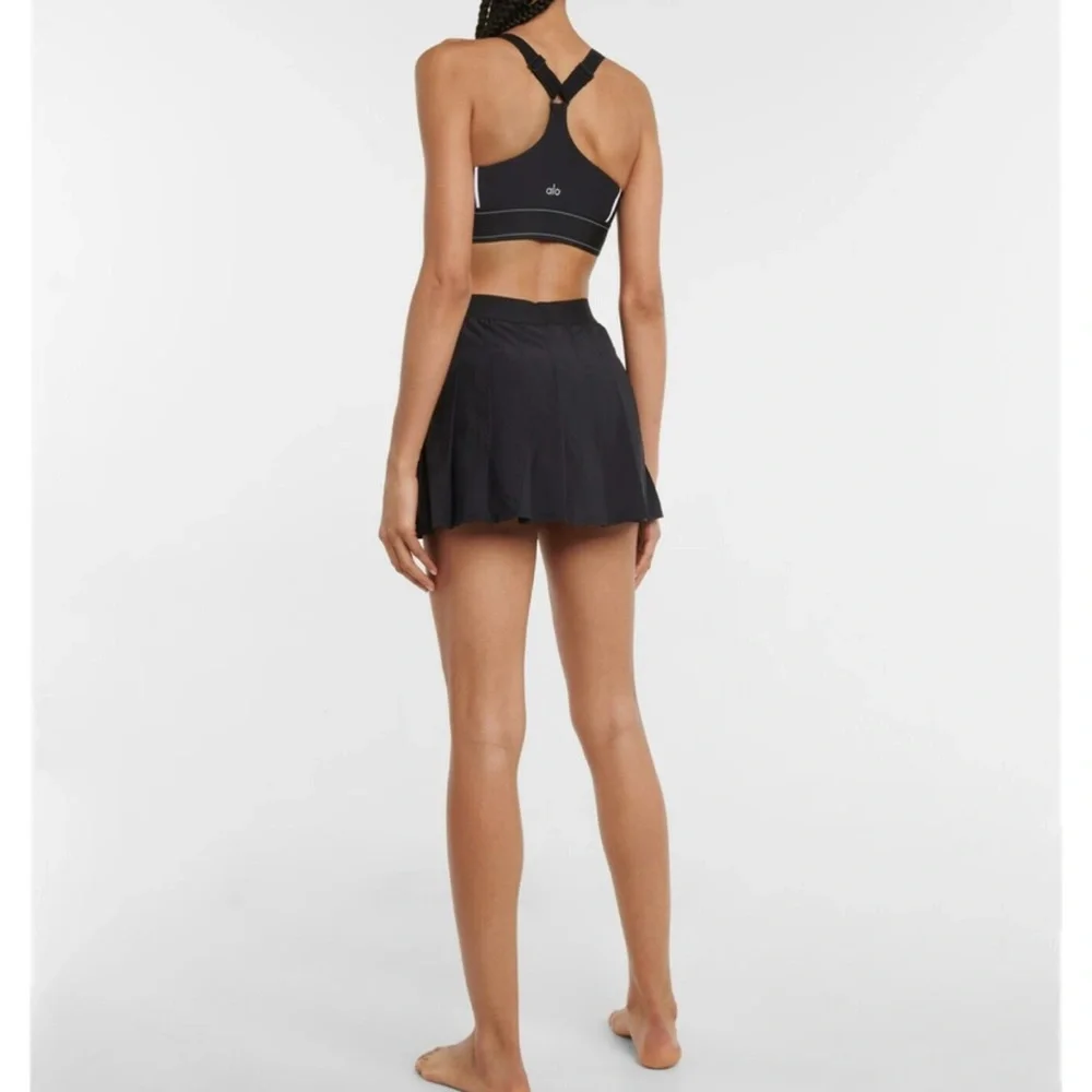 ALO Yoga Black Varsity Tennis Skirt
